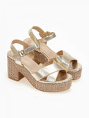 Πέδιλα με crossover φάσες Erynn ERYNN - Χρυσό - thefashionproject.gr - ERYNN