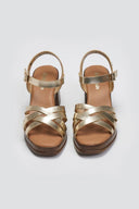 Πέδιλα με crossover λουράκια Refresh 172851 - Χρυσό - thefashionproject.gr - Refresh