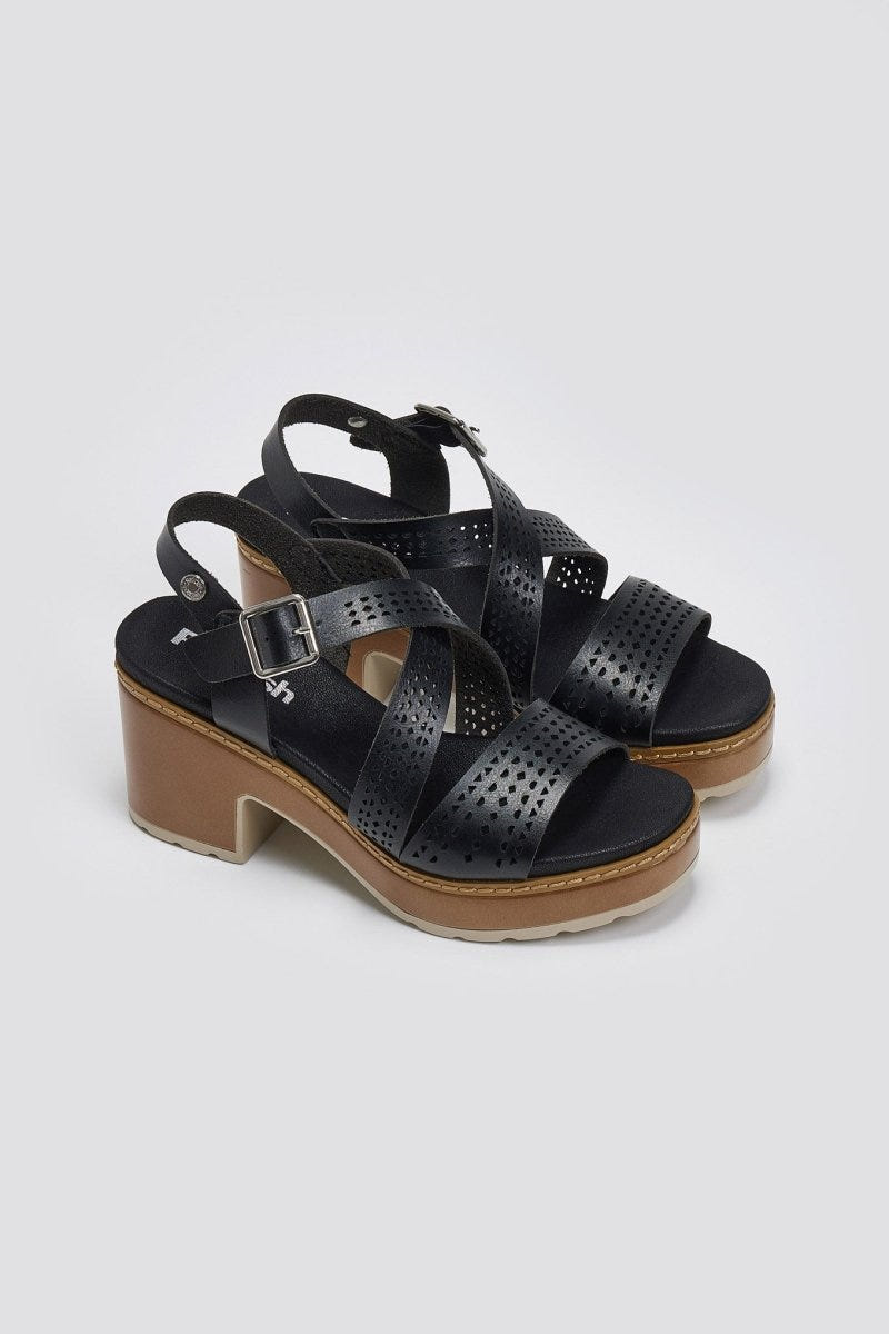 Πέδιλα με crossover σχέδιο Refresh 172847 - Μαύρο - thefashionproject.gr - Refresh