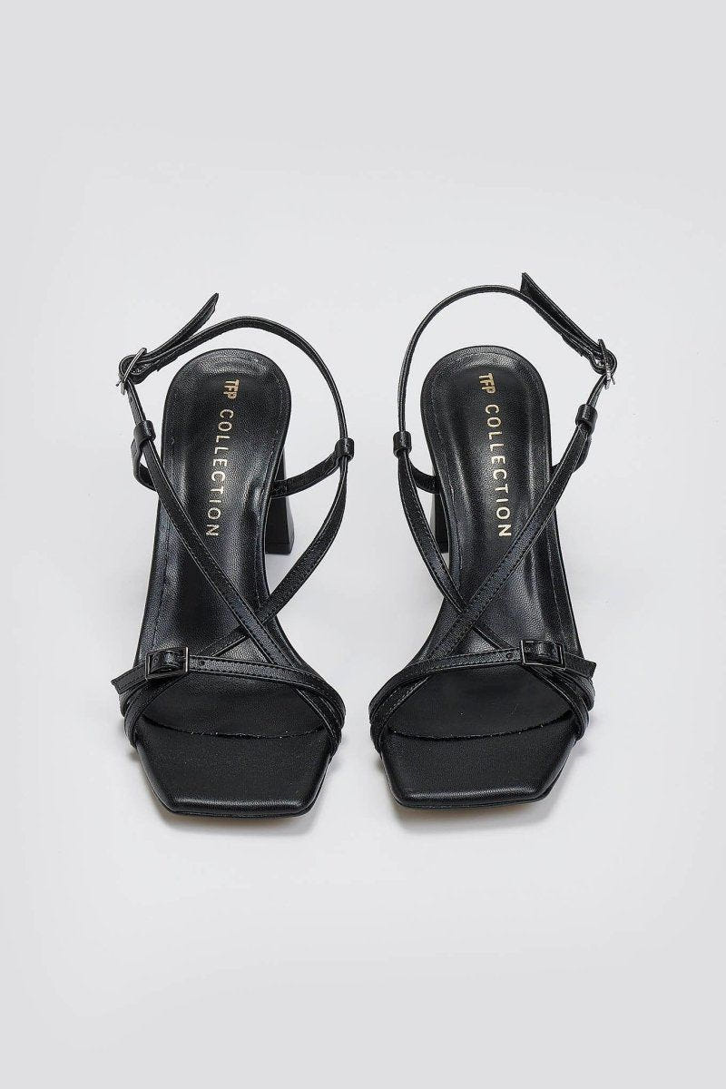 Πέδιλα με crossover σχέδιο TFP - Μαύρο - thefashionproject.gr - TFP