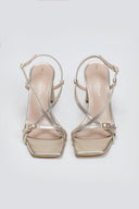 Πέδιλα με crossover σχέδιο TFP - Χρυσό - thefashionproject.gr - TFP