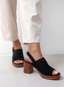 Πέδιλα με φαρδιά χωστή φάσα ERYNN - Μαύρο - thefashionproject.gr - ERYNN