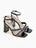 Πέδιλα με φαρδιές στρας φάσες - Μαύρο - thefashionproject.gr - Stephan