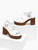 Πέδιλα με φιάπα δερμάτινα tfp - Λευκό - thefashionproject.gr - TFP