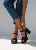 Πέδιλα με φιάπα δερμάτινα tfp - Μαύρο - thefashionproject.gr - TFP