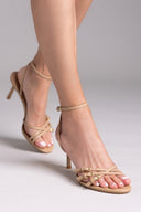 Πέδιλα με λεπτά λουράκια CORINA - Κάμελ - thefashionproject.gr - CORINA