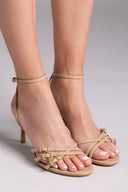 Πέδιλα με λεπτά λουράκια CORINA - Κάμελ - thefashionproject.gr - CORINA
