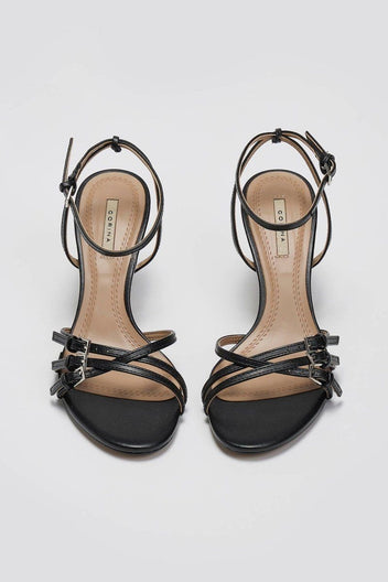 Πέδιλα με λεπτά λουράκια CORINA - Μαύρο - thefashionproject.gr - CORINA