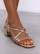 Πέδιλα με λεπτά λουράκια ERYNN - Χρυσό - thefashionproject.gr - ERYNN