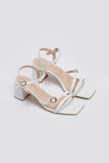Πέδιλα με λεπτά λουράκια TFP - Λευκό - thefashionproject.gr - TFP