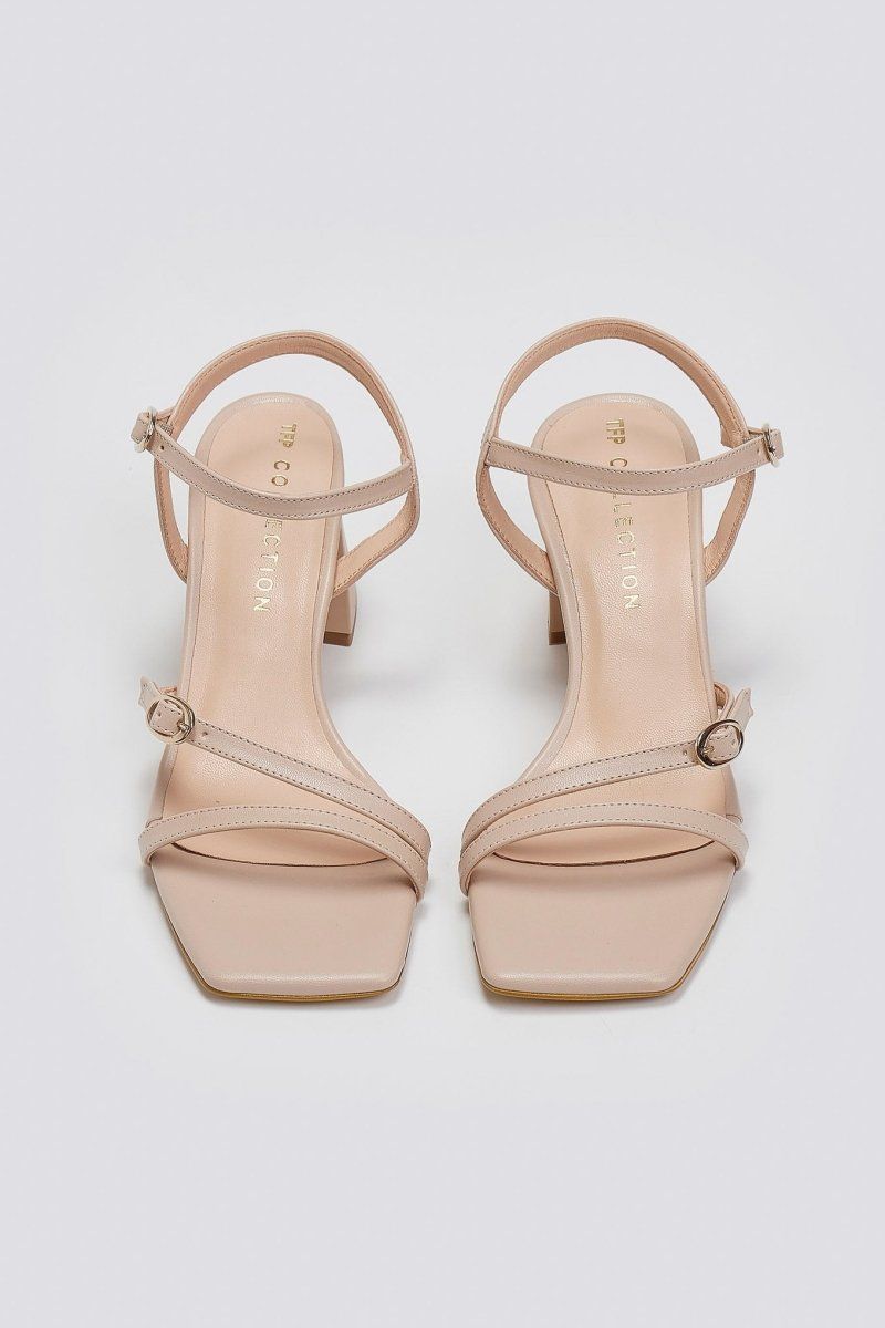 Πέδιλα με λεπτά λουράκια TFP - Nude - thefashionproject.gr - TFP