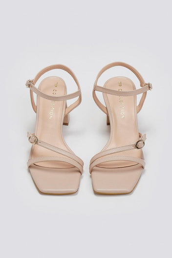 Πέδιλα με λεπτά λουράκια TFP - Nude - thefashionproject.gr - TFP