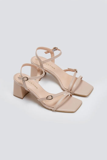 Πέδιλα με λεπτά λουράκια TFP - Nude - thefashionproject.gr - TFP