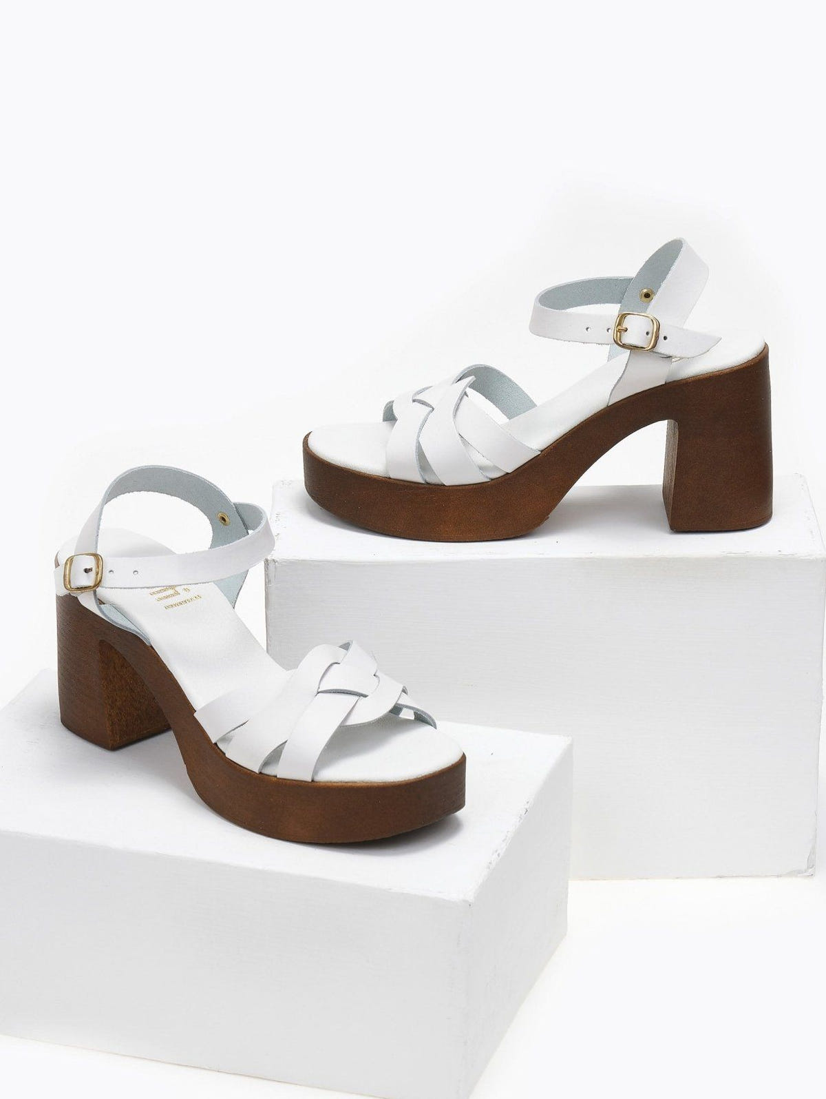 Πέδιλα με μπαρέτα δερμάτινα estil - Λευκό - thefashionproject.gr - Estil