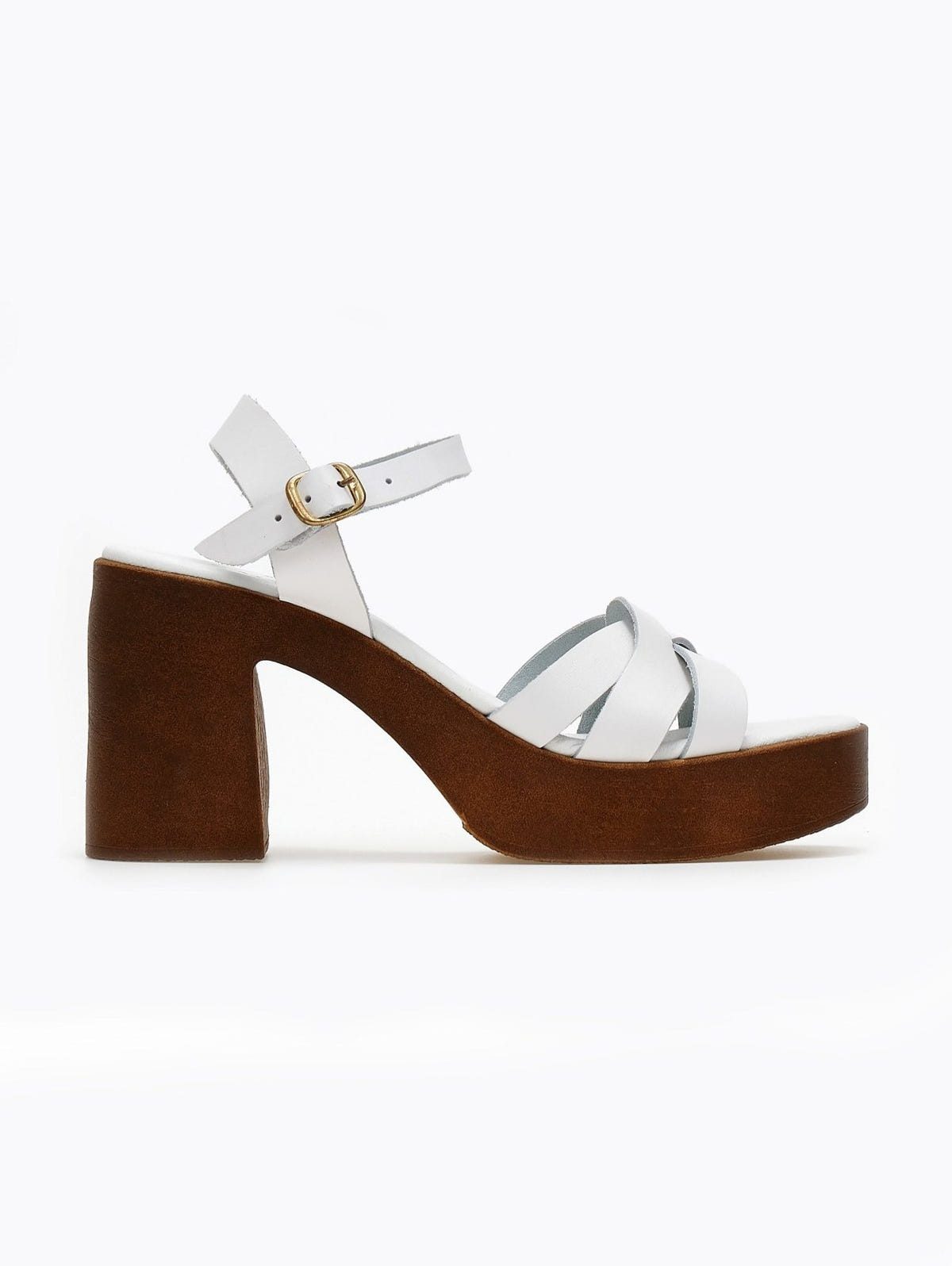 Πέδιλα με μπαρέτα δερμάτινα estil - Λευκό - thefashionproject.gr - Estil