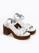 Πέδιλα με μπαρέτα δερμάτινα estil - Λευκό - thefashionproject.gr - Estil