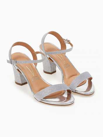 Πέδιλα με μπαρέτα κα glitter Vizzano 6262.474 - Ασημί - thefashionproject.gr - VIZZANO