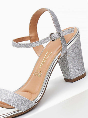 Πέδιλα με μπαρέτα κα glitter Vizzano 6262.474 - Ασημί - thefashionproject.gr - VIZZANO
