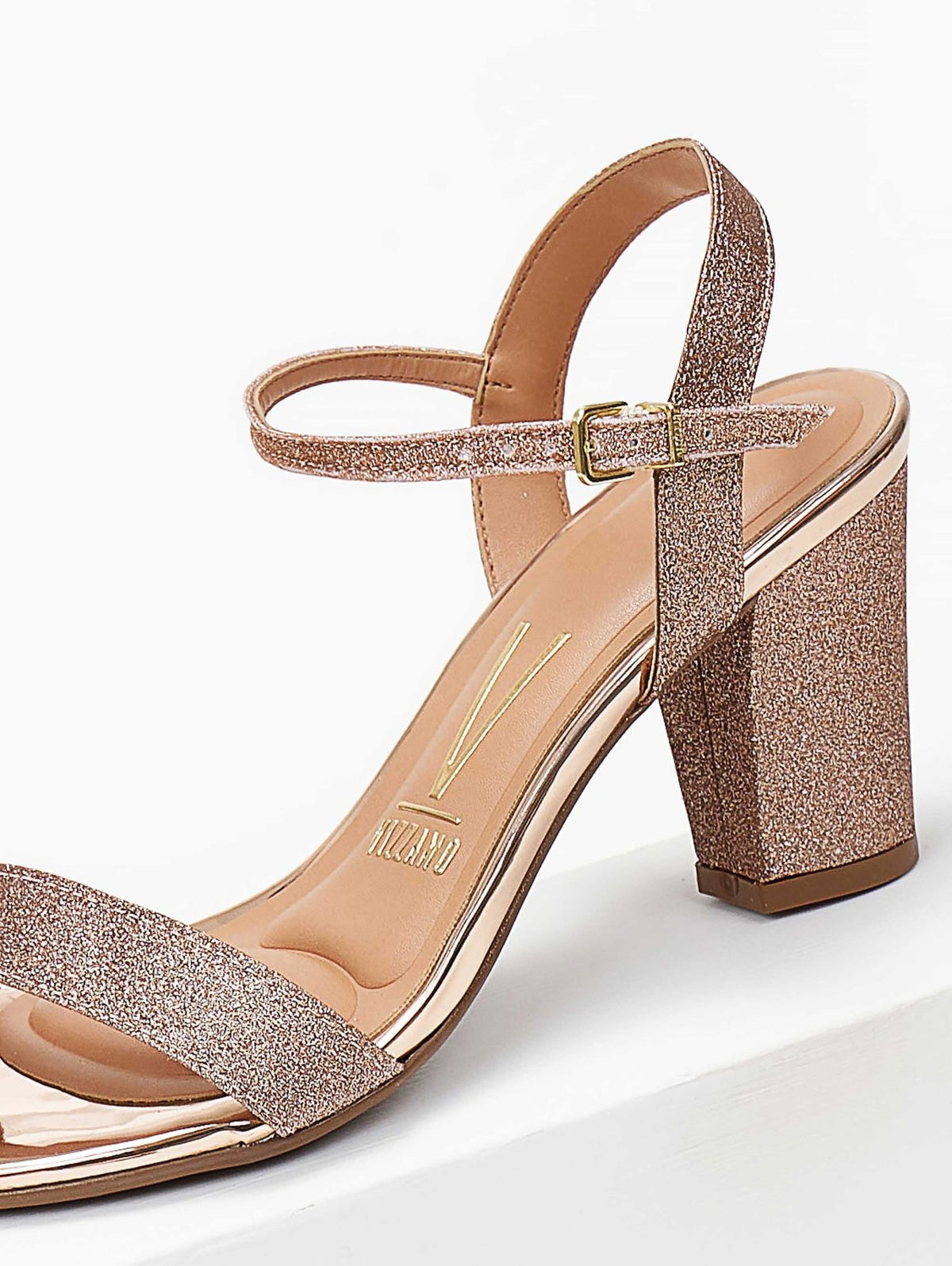 Πέδιλα με μπαρέτα κα glitter Vizzano 6262.474 - Χαλκός - thefashionproject.gr - VIZZANO