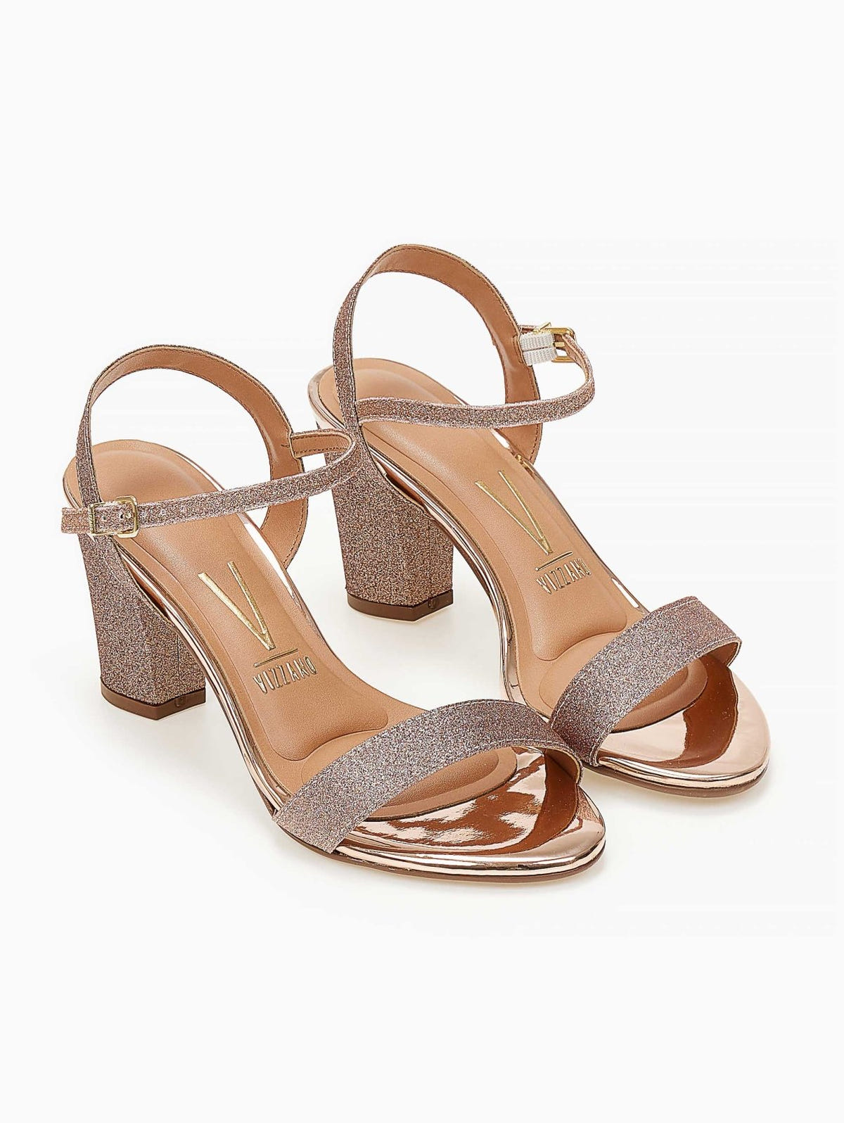 Πέδιλα με μπαρέτα κα glitter Vizzano 6262.474 - Χαλκός - thefashionproject.gr - VIZZANO