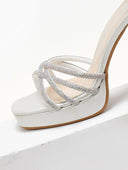 Πέδιλα με μπαρέτα και στρας tfp - Λευκό - thefashionproject.gr - TFP