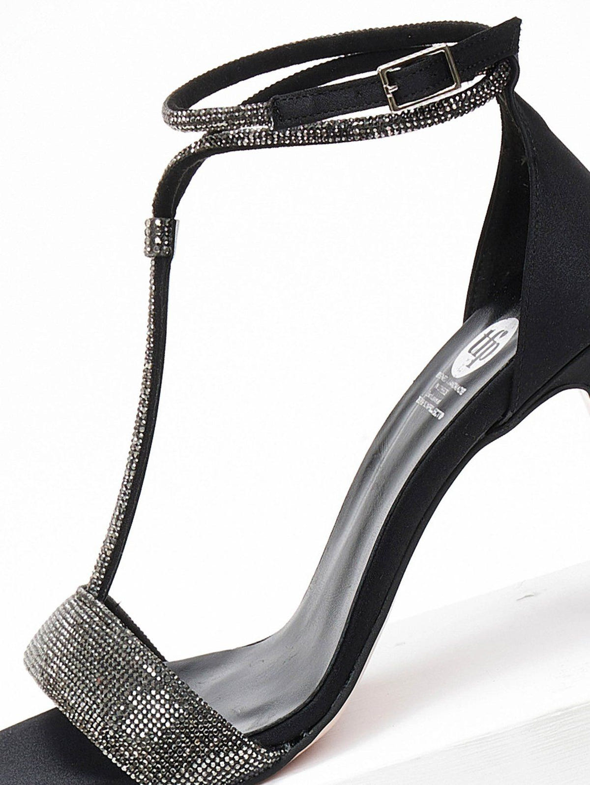 Πέδιλα με μπαρέτα και στρας tfp - Μαύρο - thefashionproject.gr - TFP
