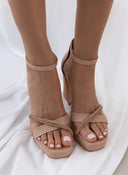Πέδιλα με μπαρέτα και στρας TFP - Nude - thefashionproject.gr - TFP