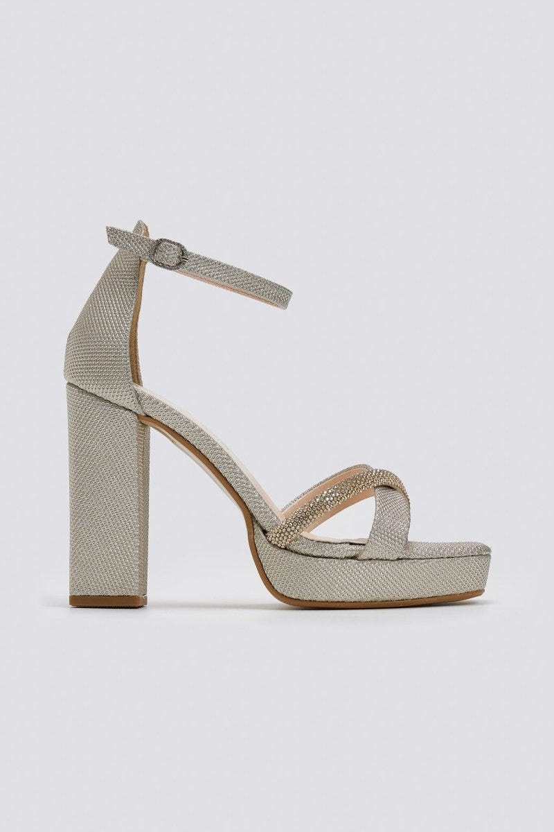Πέδιλα με μπαρέτα και στρας TFP - Χρυσό - thefashionproject.gr - TFP