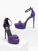 Πέδιλα με μπαρέτα suede tfp - Μωβ - thefashionproject.gr - TFP