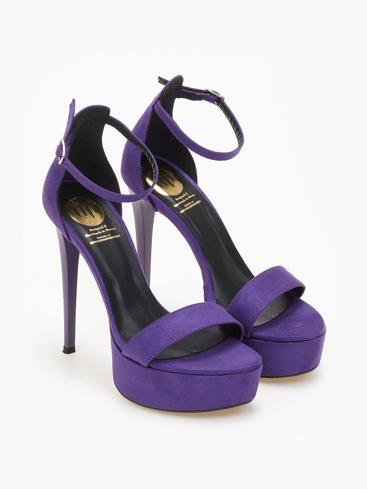 Πέδιλα με μπαρέτα suede tfp - Μωβ - thefashionproject.gr - TFP