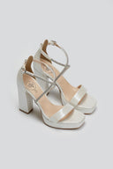 Πέδιλα με pattern και στρας TFP - Λευκό Πέρλα - thefashionproject.gr - TFP
