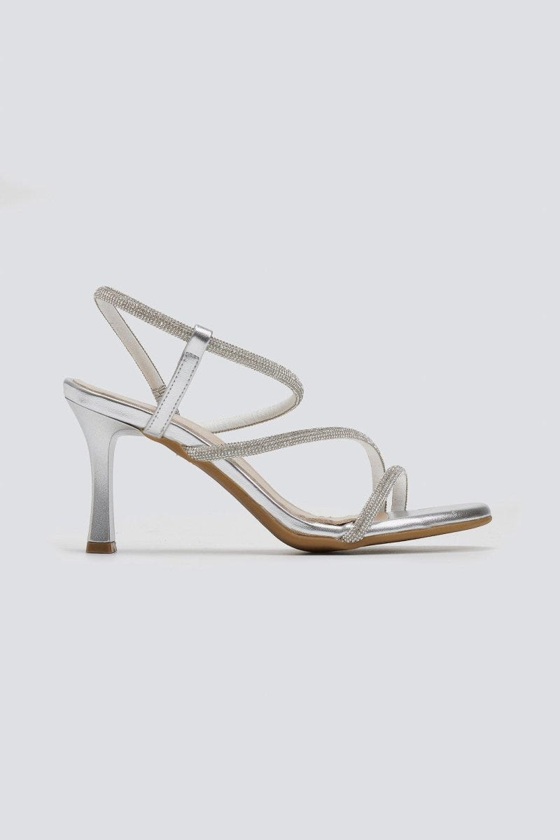 Πέδιλα με περαστό στρας λουράκι Ragazza - Ασημί - thefashionproject.gr - RAGAZZA