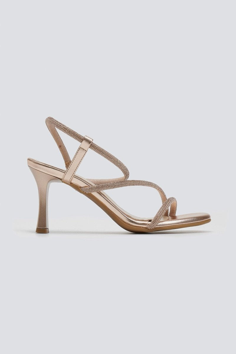 Πέδιλα με περαστό στρας λουράκι Ragazza - Χαλκός - thefashionproject.gr - RAGAZZA