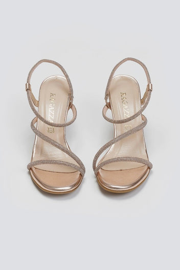 Πέδιλα με περαστό στρας λουράκι Ragazza - Χαλκός - thefashionproject.gr - RAGAZZA