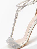 Πέδιλα με στρας και μπαρέτα tfp - Λευκό - thefashionproject.gr - TFP