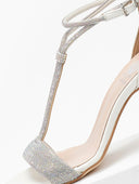 Πέδιλα με στρας και μπαρέτα tfp - Λευκό - thefashionproject.gr - TFP