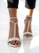 Πέδιλα με στρας και μπαρέτα tfp - Λευκό - thefashionproject.gr - TFP
