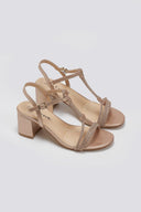 Πέδιλα με στρας και μπαρέτα - Χαλκός - thefashionproject.gr - La Coquette