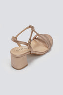 Πέδιλα με στρας και μπαρέτα - Χαλκός - thefashionproject.gr - La Coquette