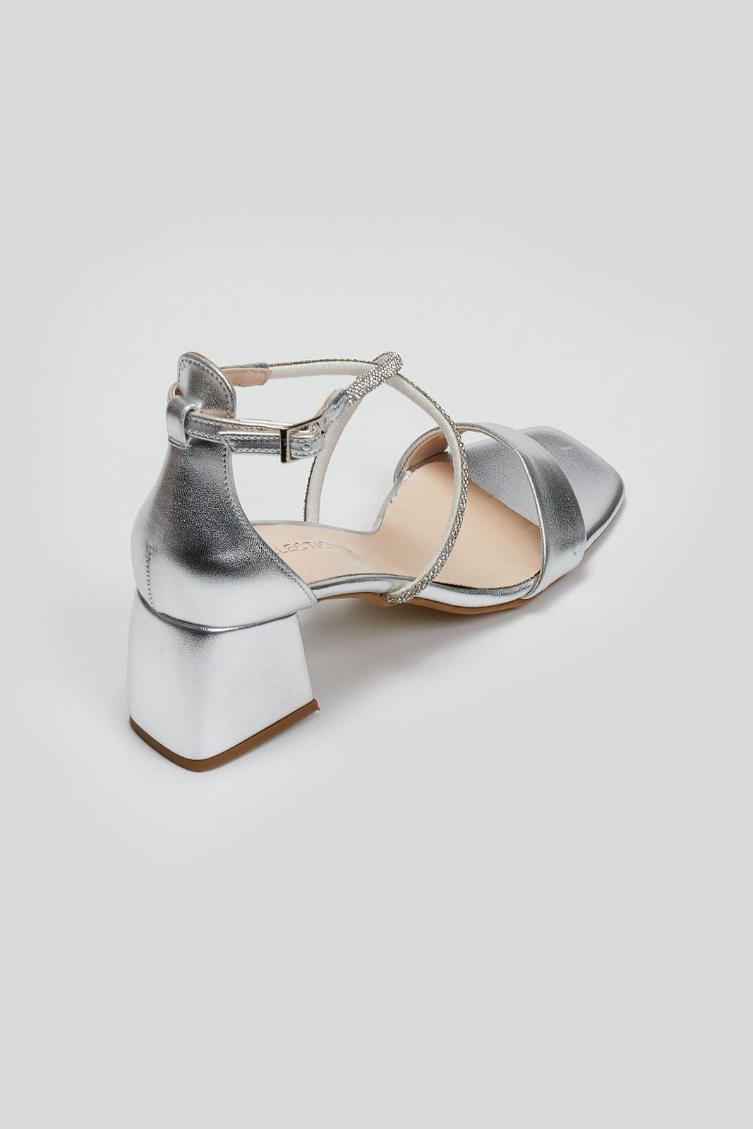 Πέδιλα με στρας λουράκια TFP - Ασημί - thefashionproject.gr - TFP