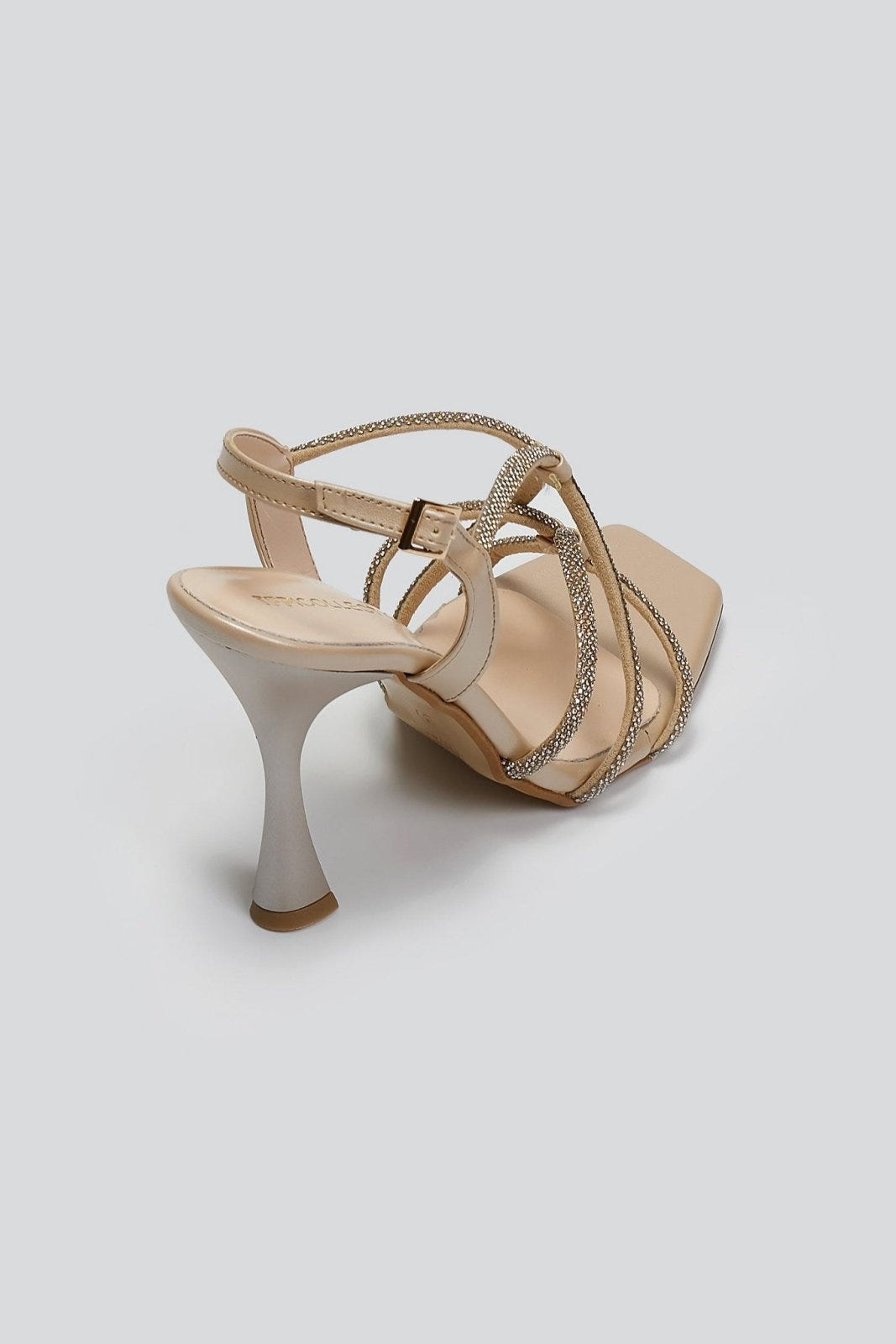 Πέδιλα με στρας λουράκια TFP - Μπεζ Πέρλα - thefashionproject.gr - TFP