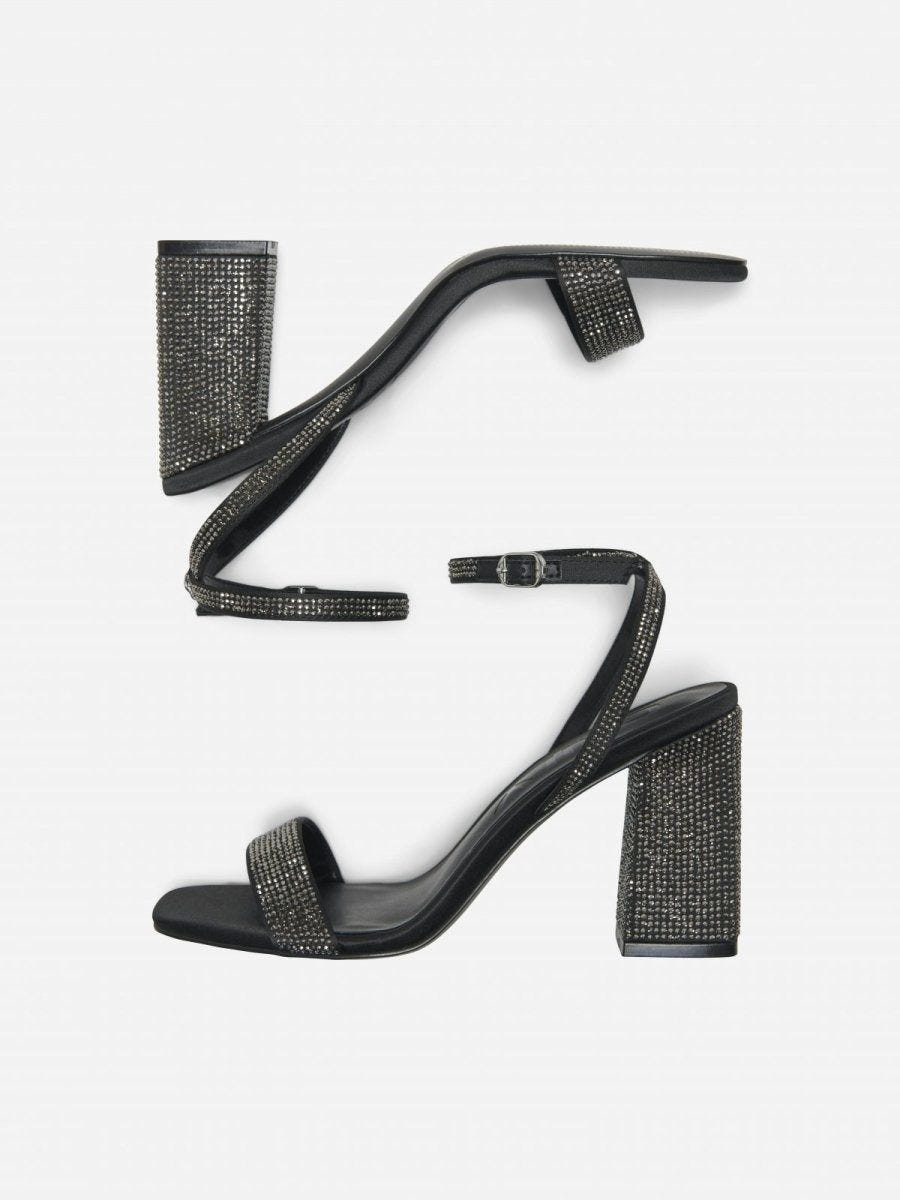 Πέδιλα με στρας ONLY 15340872 - Μαύρο - thefashionproject.gr - ONLY
