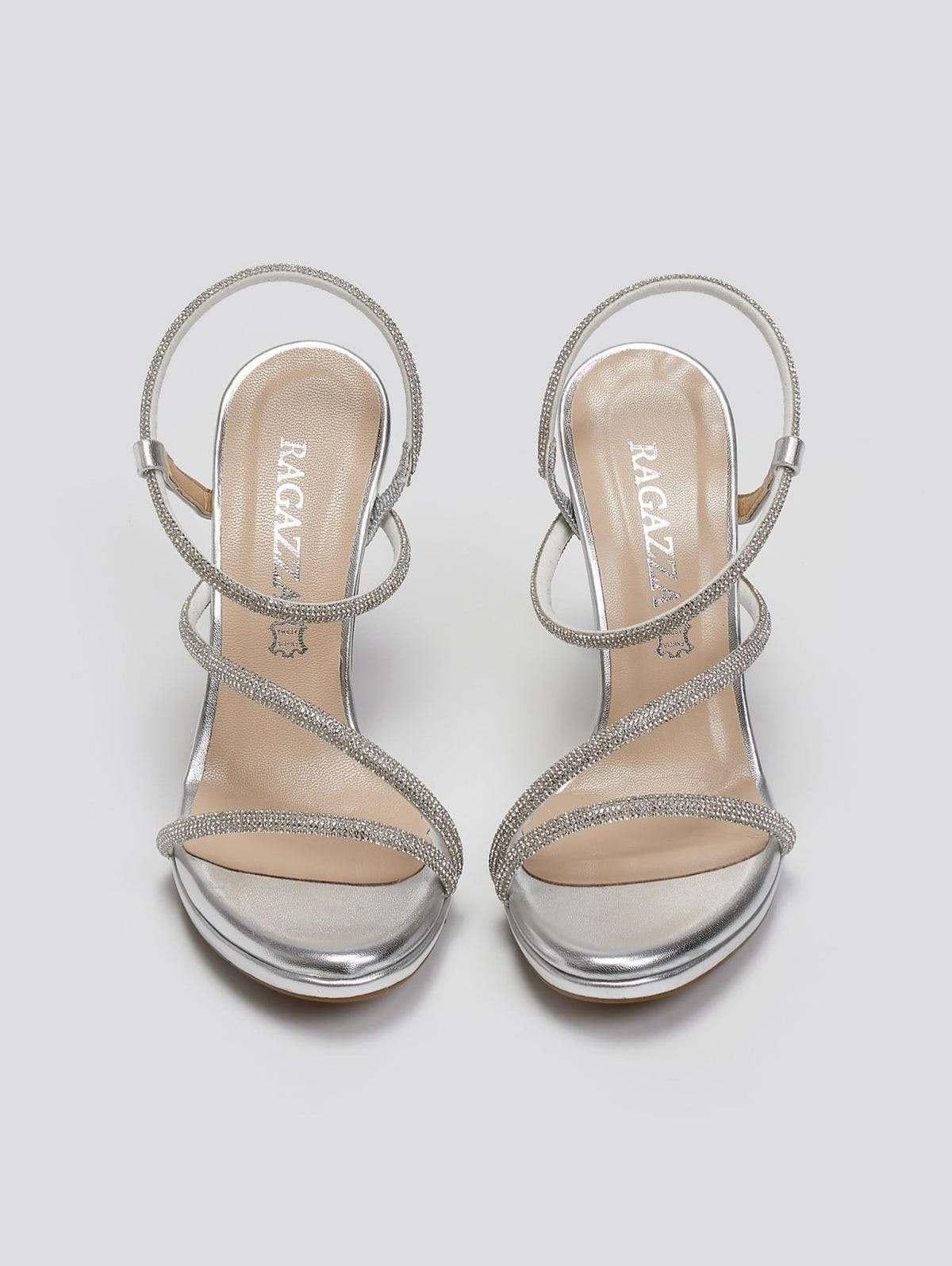 Πέδιλα με στρας Ragazza 0990 - Ασημί - thefashionproject.gr - RAGAZZA