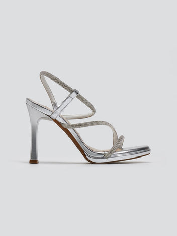 Πέδιλα με στρας Ragazza 0990 - Ασημί - thefashionproject.gr - RAGAZZA