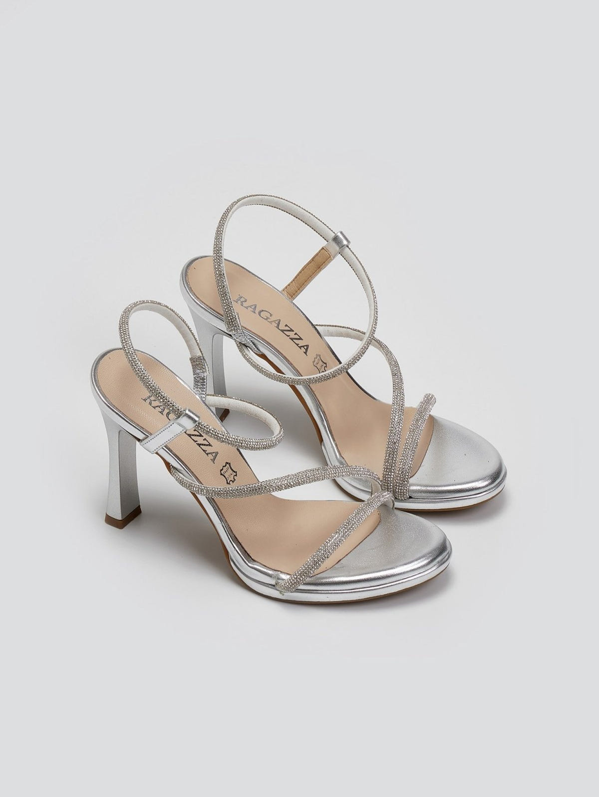 Πέδιλα με στρας Ragazza 0990 - Ασημί - thefashionproject.gr - RAGAZZA