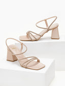 Πέδιλα με στρας σατέν tfp - Nude - thefashionproject.gr - TFP