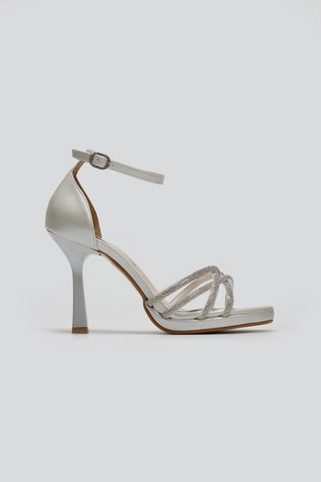Πέδιλα με στρας TFP - Λευκό Πέρλα - thefashionproject.gr - TFP