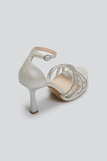 Πέδιλα με στρας TFP - Λευκό Πέρλα - thefashionproject.gr - TFP