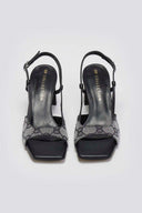 Πέδιλα με ύφασμα και print TFP - Μαύρο - thefashionproject.gr - TFP
