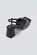 Πέδιλα με ύφασμα και print TFP - Μαύρο - thefashionproject.gr - TFP